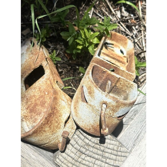 Antique 1900s Iron Bodybuilding Boots Vintage Strongman Cowboy Weighted Fitness - Picture 3 of 4